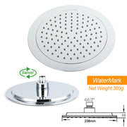 WELS Chrome 9" Rainfall Dual Shower Head & Handheld Sliding Rail Wall Arm Round Set V1233-HR003M4CSC842SR0901