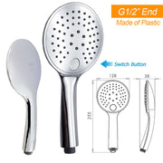 WELS Chrome 9" Rainfall Dual Shower Head & Handheld Sliding Rail Wall Arm Round Set V1233-HR003M4CSC842SR0901
