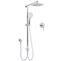 WELS Chrome Round 9" Rainfall Dual Shower Head & Handheld Sliding Rail Wall Arm + Single Mixer V1233-HR003M4CSC842SR0901KRD201CR
