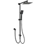 Matt Black 2in1 Set 8" Square Thin Shower Head Handheld Adjustable Silding Rail Arm V1233-HS002M4CBSC842BKSS108B