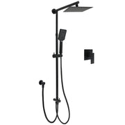 Matt Black 2in1 Set 8" Square Thin Shower Head Handheld Adjustable Silding Rail Mixer V1233-HS002M4CBSC842BKSS108BKSQ201B