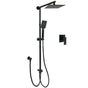 Matt Black 2in1 Set 8" Square Thin Shower Head Handheld Adjustable Silding Rail Mixer V1233-HS002M4CBSC842BKSS108BKSQ201B