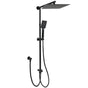 WELS Matt Black Dual Shower Large 12" Square Head Handheld Adjustable Silding Rail Set V1233-HS002M4CBSC842BKSS112B