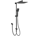 WELS Matt Black 2in1 Square 10" Rain Shower Head 3 Mode Handheld Adjustable Rail Set V1233-HS002M4CBSC842BSS1001B