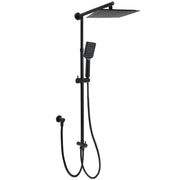 WELS Matt Black 2in1 Square 10" Rain Shower Head 3 Mode Handheld Adjustable Rail Set V1233-HS002M4CBSC842BSS1001B