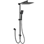 WELS Matt Black 2in1 Square 10" Rain Shower Head 3 Mode Handheld Adjustable Rail Set V1233-HS002M4CBSC842BSS1001B