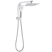 Chrome Square Twin Rain Shower 8" Head 3 Mode Handheld Diverter Wall Arm Set V1233-HS002M4CKSS108A702