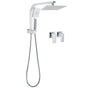 WELS Chrome Square Dual Rain Shower 8" Head 3 Mode Handheld Diverter Wall Arm Twin Taps Set V1233-HS002M4CKSS108A702CPF0272A