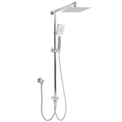 Chrome Square 8" Rain Shower Head 3 Mode Handheld Sliding Rail Arm 2 IN 1 Set Diverter V1233-HS002M4CSC842KSS108