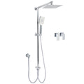 Square 8" Rain Shower Head 3 Mode Handheld Sliding Rail Arm 2 IN 1 Set Twin Taps V1233-HS002M4CSC842KSS108CPF0272A