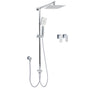 Square 8" Rain Shower Head 3 Mode Handheld Sliding Rail Arm 2 IN 1 Set Twin Taps V1233-HS002M4CSC842KSS108CPF0272A