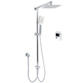 Square 8" Rain Shower Head 3 Mode Handheld Sliding Rail Arm Twin Set Diverter Mixer V1233-HS002M4CSC842KSS108KSQ201CR