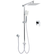 Square 8" Rain Shower Head 3 Mode Handheld Sliding Rail Arm Twin Set Diverter Mixer V1233-HS002M4CSC842KSS108KSQ201CR