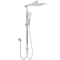 Chrome Square 10" Twin Shower Head Handheld Sliding Rail Set Wall Inlet Diverter V1233-HS002M4CSC842KSS110