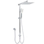 Chrome Square 10" Twin Shower Head Handheld Sliding Rail Set Wall Inlet Diverter V1233-HS002M4CSC842KSS110