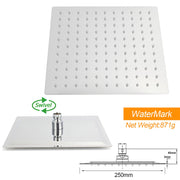 Chrome Square 10" Twin Shower Head Handheld Sliding Rail Set Wall Inlet Diverter V1233-HS002M4CSC842KSS110