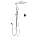 Chrome Square 10" Twin Shower Head Handheld Sliding Rail Set Wall Inlet Elbow With Mixer V1233-HS002M4CSC842KSS110KSQ201CR