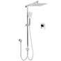 Chrome Square 10" Twin Shower Head Handheld Sliding Rail Set Wall Inlet Elbow With Mixer V1233-HS002M4CSC842KSS110KSQ201CR