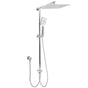 WELS Dual Square Shower Head 12" Rain Rose + 3 Modes Handheld Diverter Rail Arm Set V1233-HS002M4CSC842KSS112