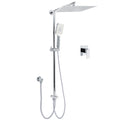 Double Square Shower Head 12" Rain Rose + 3 Modes Handheld Diverter Rail Arm Mixer Set V1233-HS002M4CSC842KSS112KSQ201CR