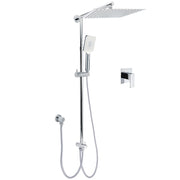 Double Square Shower Head 12" Rain Rose + 3 Modes Handheld Diverter Rail Arm Mixer Set V1233-HS002M4CSC842KSS112KSQ201CR