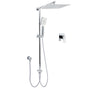 Double Square Shower Head 12" Rain Rose + 3 Modes Handheld Diverter Rail Arm Mixer Set V1233-HS002M4CSC842KSS112KSQ201CR
