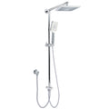 WELS Square Chrome Shower 8" Rainfall Head 3 Mode Handheld Sliding Rail Wall Arm Set V1233-HS002M4CSC842SS0801