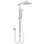 WELS Square Chrome Shower 8" Rainfall Head 3 Mode Handheld Sliding Rail Wall Arm Set V1233-HS002M4CSC842SS0801