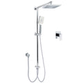WELS Square Plastic Shower 8" Rainfall Head 3 Mode Handheld Sliding Rail Wall Arm With Mixer V1233-HS002M4CSC842SS0801KSQ201CR