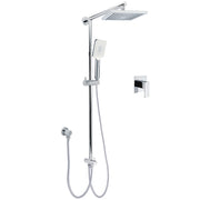 WELS Square Plastic Shower 8" Rainfall Head 3 Mode Handheld Sliding Rail Wall Arm With Mixer V1233-HS002M4CSC842SS0801KSQ201CR