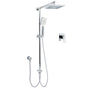 WELS Square Plastic Shower 8" Rainfall Head 3 Mode Handheld Sliding Rail Wall Arm With Mixer V1233-HS002M4CSC842SS0801KSQ201CR