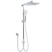 WELS Chrome Square 10" Rain Shower Head 3 Function Handheld Sliding Rail Wall Arm Set V1233-HS002M4CSC842SS1001