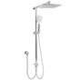 WELS Chrome Square 10" Rain Shower Head 3 Function Handheld Sliding Rail Wall Arm Set V1233-HS002M4CSC842SS1001
