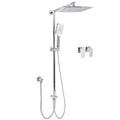 WELS Chrome Square 10" Rain Shower Head 3 Mode Handheld Sliding Rail Wall Arm Taps Set V1233-HS002M4CSC842SS1001CPF0272A
