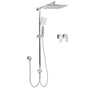 WELS Chrome Square 10" Rain Shower Head 3 Mode Handheld Sliding Rail Wall Arm Taps Set V1233-HS002M4CSC842SS1001CPF0272A