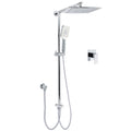 WELS Chrome Square 10" Rain Shower Head 3 Mode Handheld Sliding Rail Wall Arm With Mixer V1233-HS002M4CSC842SS1001KSQ201CR