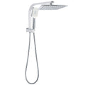 WELS Dual Square Shower Head 3 Mode Handheld Diverter Wall Arm 10" Rain Set V1233-HS002M4CSS1001A702