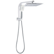 WELS Dual Square Shower Head 3 Mode Handheld Diverter Wall Arm 10" Rain Set V1233-HS002M4CSS1001A702