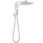 WELS Dual Square Shower Head 3 Mode Handheld Diverter Wall Arm 10" Rain Set V1233-HS002M4CSS1001A702