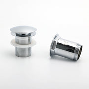 Chrome Round Basin 32mm Pop Up Brass Waste Plug Non Overflow Extension Length Drain Kit V1233-K726D1