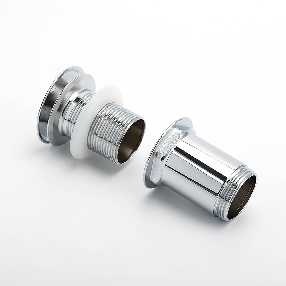 Chrome Round Basin 32mm Pop Up Brass Waste Plug Non Overflow Extension Length Drain Kit V1233-K726D1