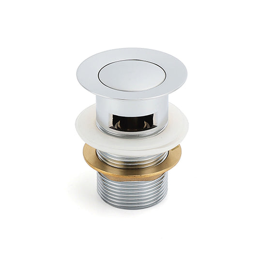 32mm Pop Up Push Brass Waste Plug Overflow Basin Sink Drain Chrome Kit Watermark V1233-K80