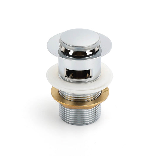 32mm Pop Up Push Brass Waste Plug Overflow Basin Sink Drain Chrome Kit Watermark V1233-K80