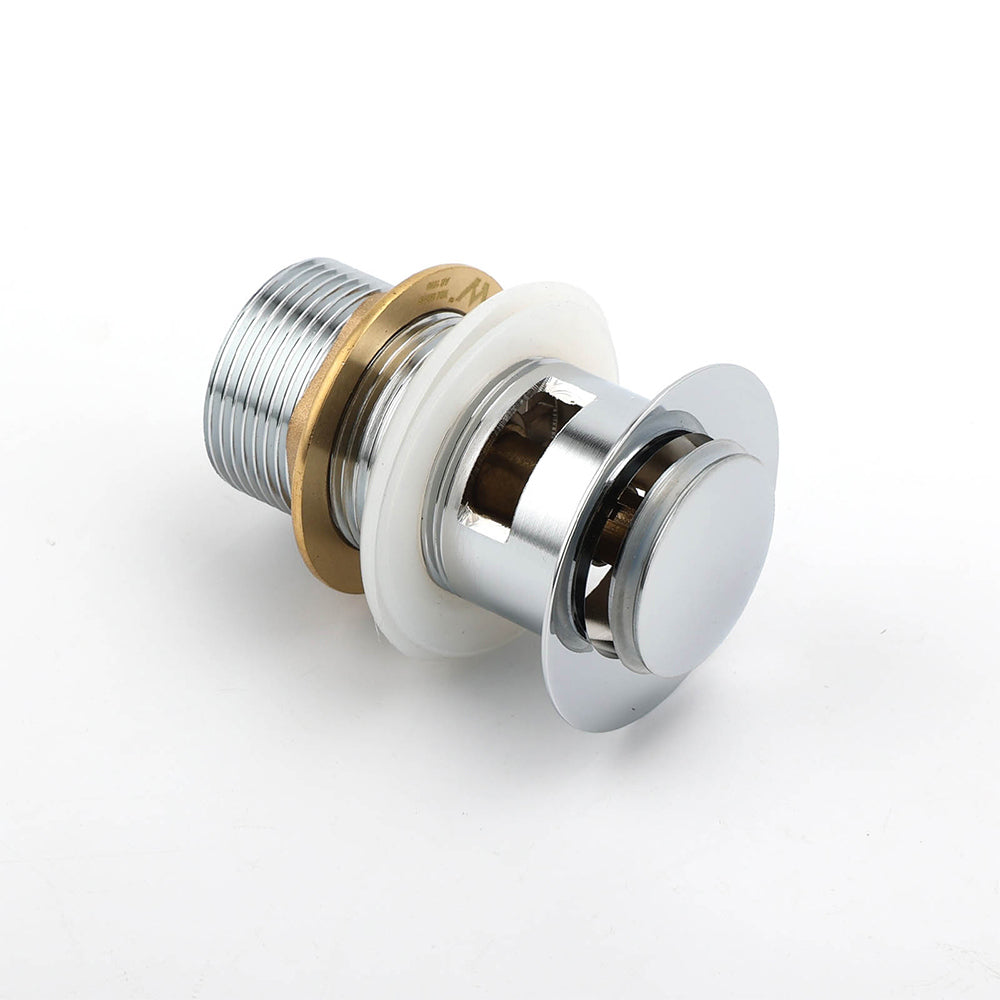 32mm Pop Up Push Brass Waste Plug Overflow Basin Sink Drain Chrome Kit Watermark V1233-K80