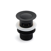 Matt Black Brass 32mm Push Pop Up Waste Plug Overflow Basin Sink Drain Outlet V1233-K80B
