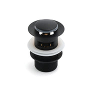 Matt Black Brass 32mm Push Pop Up Waste Plug Overflow Basin Sink Drain Outlet V1233-K80B