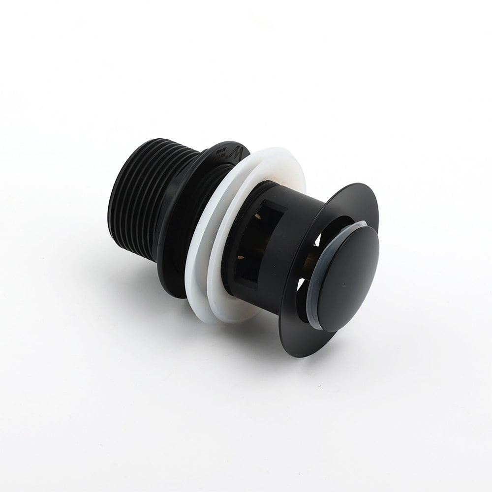 Matt Black Brass 32mm Push Pop Up Waste Plug Overflow Basin Sink Drain Outlet V1233-K80B