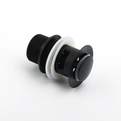 Matt Black Brass 32mm Push Pop Up Waste Plug Overflow Basin Sink Drain Outlet V1233-K80B