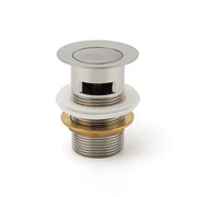 Brushed Nickel 32mm Push Pop Up Waste Plug Overflow Basin Sink Drain Outlet Kit V1233-K80BN