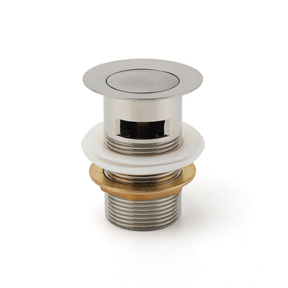 Brushed Nickel 32mm Push Pop Up Waste Plug Overflow Basin Sink Drain Outlet Kit V1233-K80BN